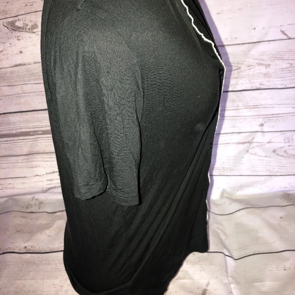 Victorias Secret Sleep Shirt Top Only Short Sleeve Soft Button Up Size XS BLack - Picture 4 of 9